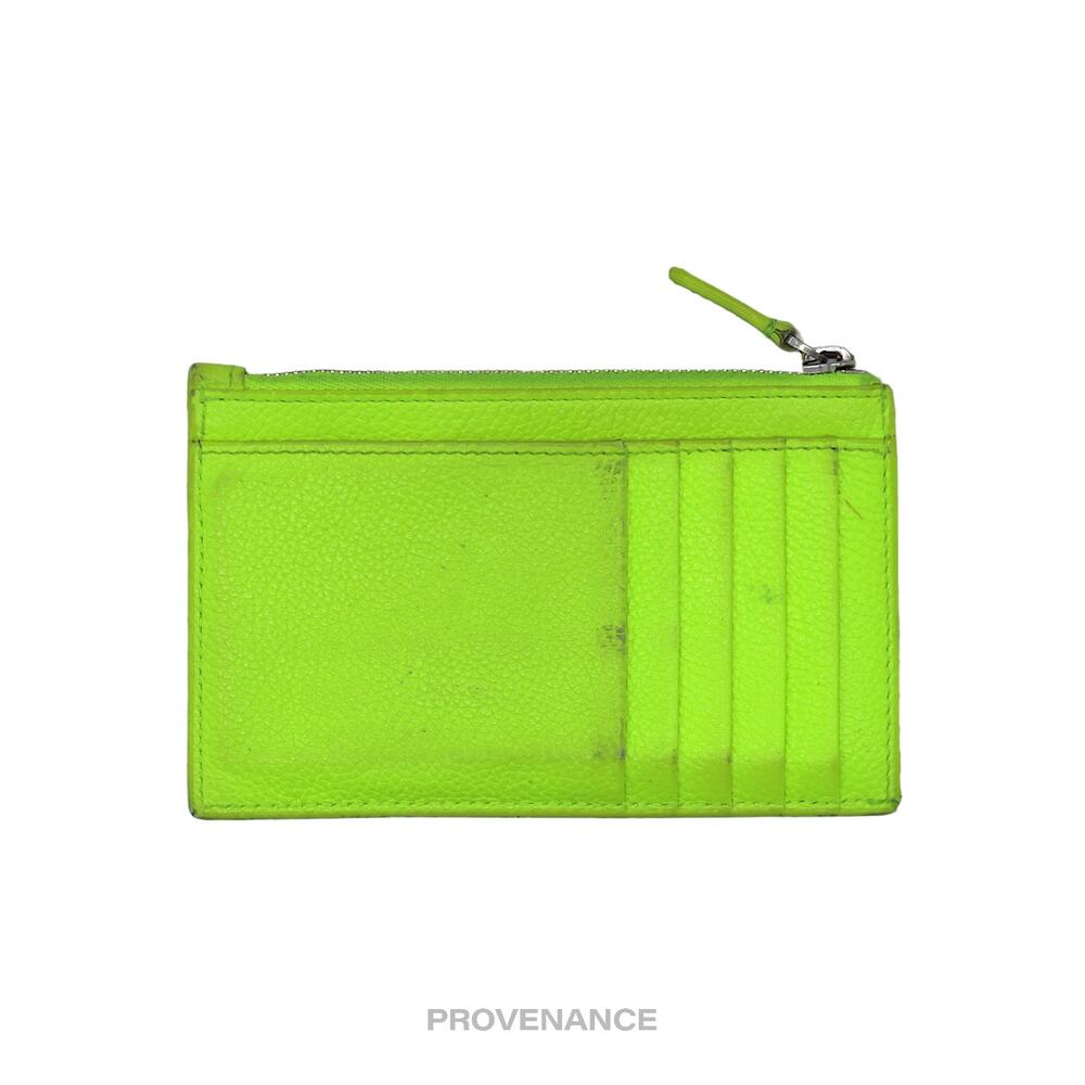 🔴 Balenciaga Logo Fragment Zip Card Wallet - Neon - Picture 2 of 10
